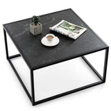 Modern Square Coffee Table with Faux Marble Tabletop