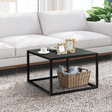 Modern Square Coffee Table with Faux Marble Tabletop