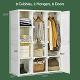 Foldable Closet Clothes Organizer with 8 Cubby Storage