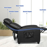 Recliner Sofa with Massage Function and Padded Seat