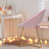 Set of 2 Comfy Cute Upholstered Vanity Desk Chair with Metal Legs