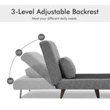 3-Position Folding Convertible Sofa Bed with Waist Pillow