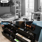 Freestanding 6-Drawer Dresser with Mental Knobs for Bedroom