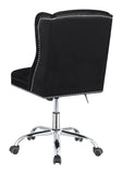 Upholstered Tufted Office Chair Black and Chrome