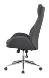 Upholstered Office Chair with Padded Seat Grey and Chrome