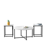 3-Piece Modern Faux Marble Coffee Table Set for Living Room