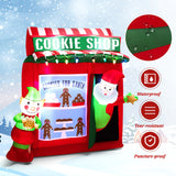 6.3 Feet Inflatable Gingerbread Cookie Shop with Santa Claus