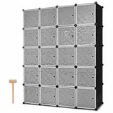 20-Cube DIY Plastic Cube Storage Organizer with Doors