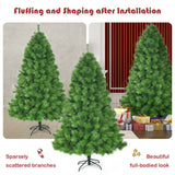 7 Feet Hinged Artificial Christmas Tree Holiday Decoration with Stand