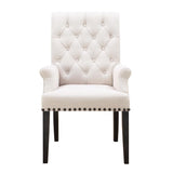 Phelps Upholstered Arm Chair Beige and Smokey Black