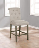 Tufted Back Counter Height Stools Beige and Rustic Brown (Set of 2)
