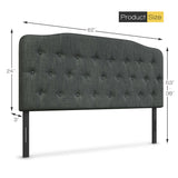 Queen Size Upholstered Headboard with Adjustable Heights