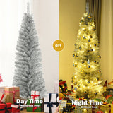6 Feet Artificial Pencil Christmas Tree with Electroplated Technology