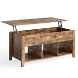 Wood Lift Top Coffee Table with Storage Lower Shelf