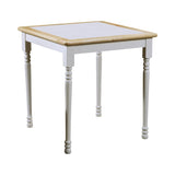 Square Top Dining Table Natural Brown and White