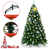 7.5 Feet Hinged Artificial Christmas Tree with Solid Metal Stand