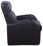 Cyrus Home Theater Black Leather Recliner