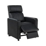 Casual Contemporary Toohey Home Theater Black Leatherette Recliner