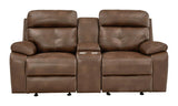 Transitional Tri-Tone Brown Damiano Motion Glider Loveseat