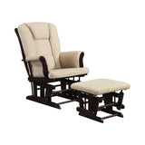 Traditional Beige Glider With Ottoman