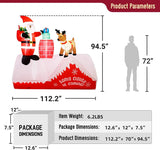 6ft Christmas Inflatable Decorations Claus Blow Up Built-in LED Light For Holiday Season; Quick Air Blown