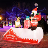 6ft Christmas Inflatable Decorations Claus Blow Up Built-in LED Light For Holiday Season; Quick Air Blown