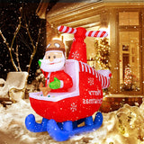 6ft Christmas Inflatable Decorations Claus Blow Up With LED Light For Holiday Season; Quick Air Blown