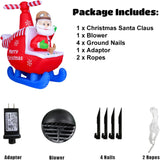 6ft Christmas Inflatable Decorations Claus Blow Up With LED Light For Holiday Season; Quick Air Blown