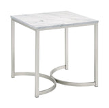 Luxembourg White Marble End Table