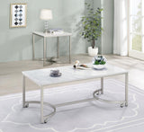 Luxembourg White Marble Coffee Table