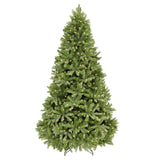 7.5 ft Tall Pre-Lit Artificial Christmas Tree; Green Carolina Pine Spruce; White Lights Includes Stand