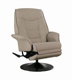 Casual Contemporary Beige Swivel Recliner