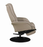 Casual Contemporary Beige Swivel Recliner