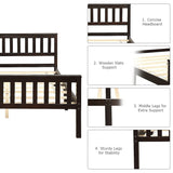 Deluxe Solid Wood Platform Bed with Headboard and Footboard
