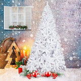 8 Ft High Christmas Tree 1500 Tips Decorate Pine Tree W/ Metal Legs, White