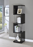 Baxter 4-shelf Bookcase Black and Chrome