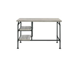 Delray 2-tier Open Shelving Writing Desk Grey Driftwood and Black