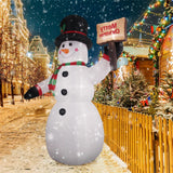 8ft Christmas Inflatable Decorations Built-in LED Light For Holiday Season; Quick Air Inflated