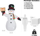 8ft Christmas Inflatable Decorations Built-in LED Light For Holiday Season; Quick Air Inflated