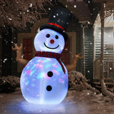 8ft Christmas Inflatable Decorations Rotating Snowman w/Colored LED Built Outdoor Yard Lawn Lighted for Holiday Season; Quick Air Inflated; 8 Feet High