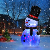 8ft Christmas Inflatable Decorations Rotating Snowman w/Colored LED Built Outdoor Yard Lawn Lighted for Holiday Season; Quick Air Inflated; 8 Feet High