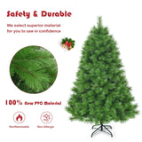 6 Feet Hinged Artificial Christmas Tree Holiday Decoration with Stand
