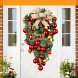 Christmas Tree Wreath for Front Door Window Xmas Wreath Hanger Artificial Christmas Holiday Ornament Xmas Heart-shap Home Decor