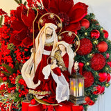 Christmas Wreath Jesus scene decoration props front door hanging party Christmas decoration indoor and outdoor home decoration