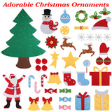 DIY Felt Christmas Tree 41Pcs Detachable Ornaments for Kids Toddler Wall Hanging Christmas Decoration Xmas Gift