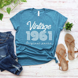 Vintage 1961 Original Parts Birthday T-shirt