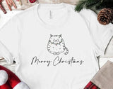 Fat Cat Merry Christmas T-shirt