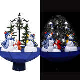 Snowing Christmas Tree with Umbrella Base Blue 29.5" PVC